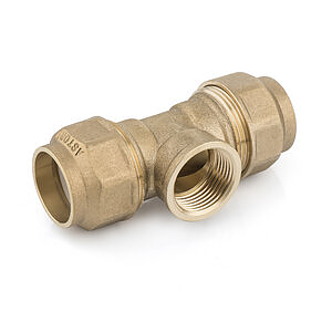 T117 RACCORDO A T FEMMINA CON ANELLO IN PLASTICA