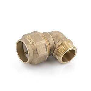 T114 RACCORDO CURVO MASCHIO CON ANELLO IN PLASTICA