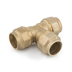 T125 RACCORDO A T CON ANELLO IN OTTONE