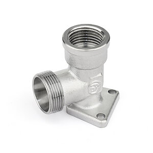 T94 RACCORDO CURVO CROMATO CON FLANGIA 24 X 19